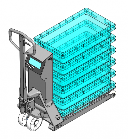 Transbac peseur en acier galvanisé, bacs 30-60 L, 500 kg