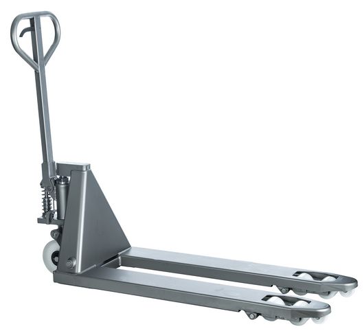 Transpalette Semi Inox 304, fourches 1130 mm, roue Nylon, 2500 kg